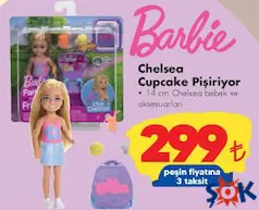 BARBİE CHELSEA CUPCAKE PİŞİRİYOR OYUNCAK BEBEK
